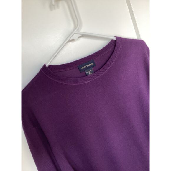 Scott Barber Men's 100% Merino Wool Crew Neck Knit Sweater Purple Size Large - Picture 2 of 8